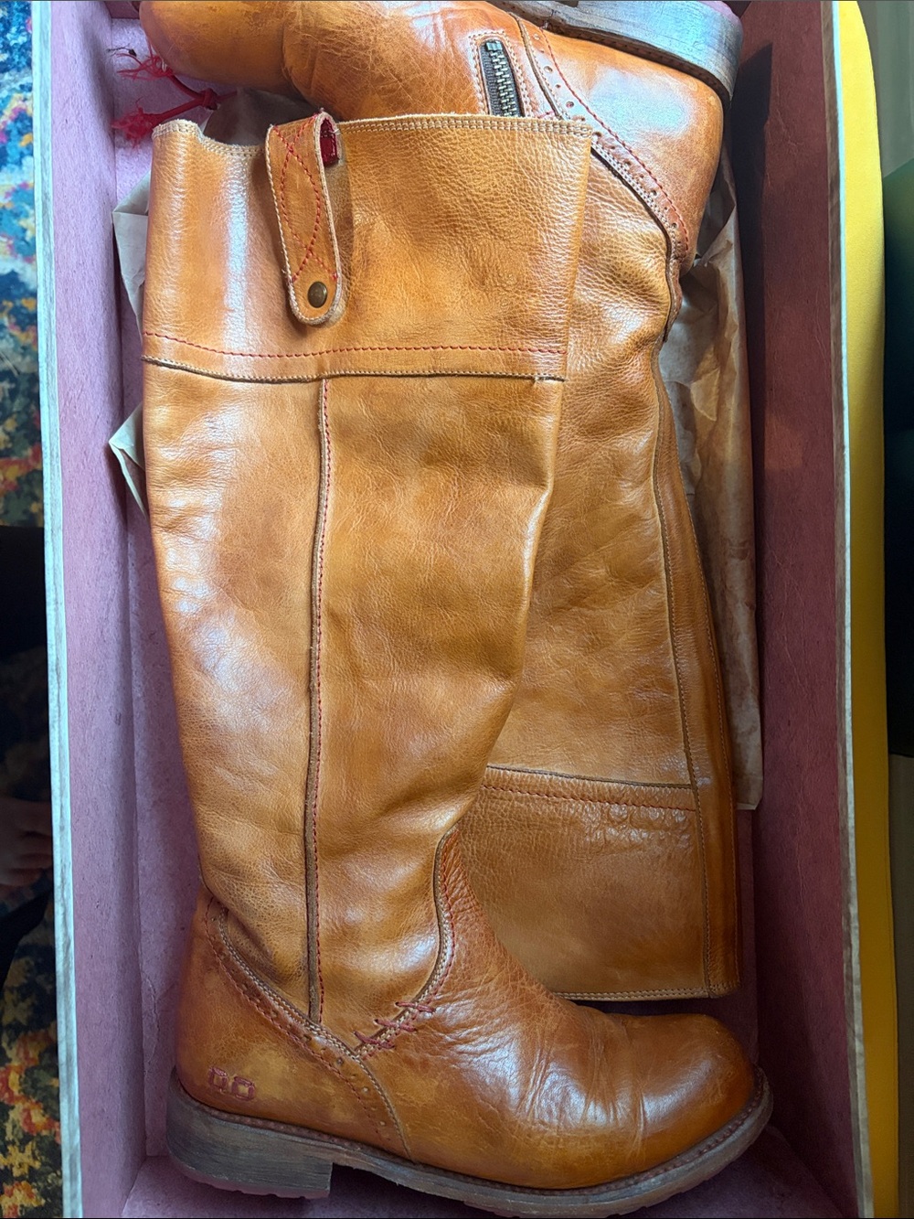 BED|STU Cognac Over-the-Knee Leather Boots